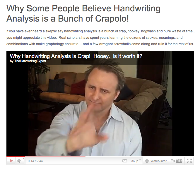 Why Some People Believe Handwriting Analysis is a Bunch of Crapolo!