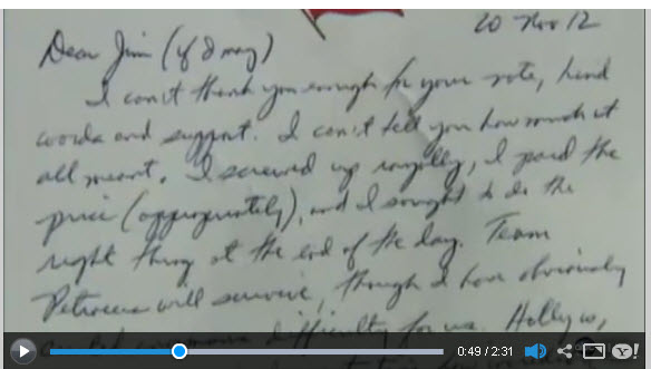 General David Petraeus - Handwriting of a Cheating Man