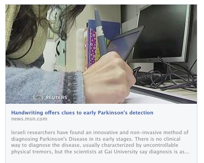 Handwriting offers clues to early Parkinson's detection